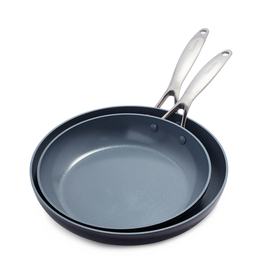 Greenpan Valencia Pro Braadpannen 26cm 30cm 2-delig Keramisch inductie pfas-vri vooraanzicht