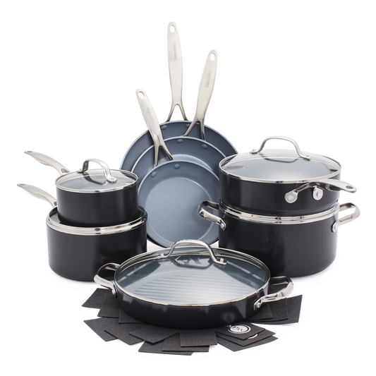 Greenpan Valencia Pro Braadpannen Koekenpannen Kootpotten 11-delige Keramisch inductie pfas-vri vooraanzicht
