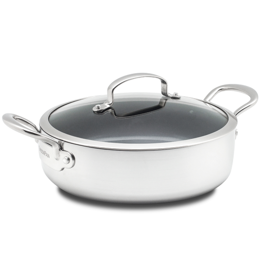 GreenPan Barcelona Evershine Stoofpan met deksel 26cm zilver
