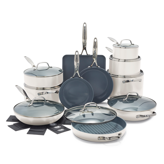 Valencia Pro Batterie de cuisine de 19 pièces Cream