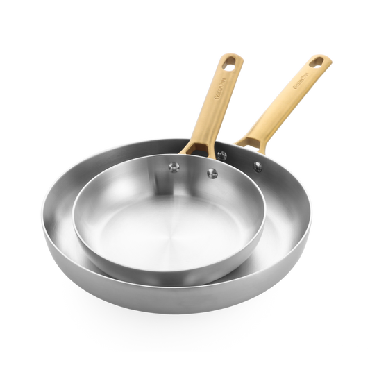 Padova Reserve Ensemble de 2 poêles en acier inoxydable 3 couches