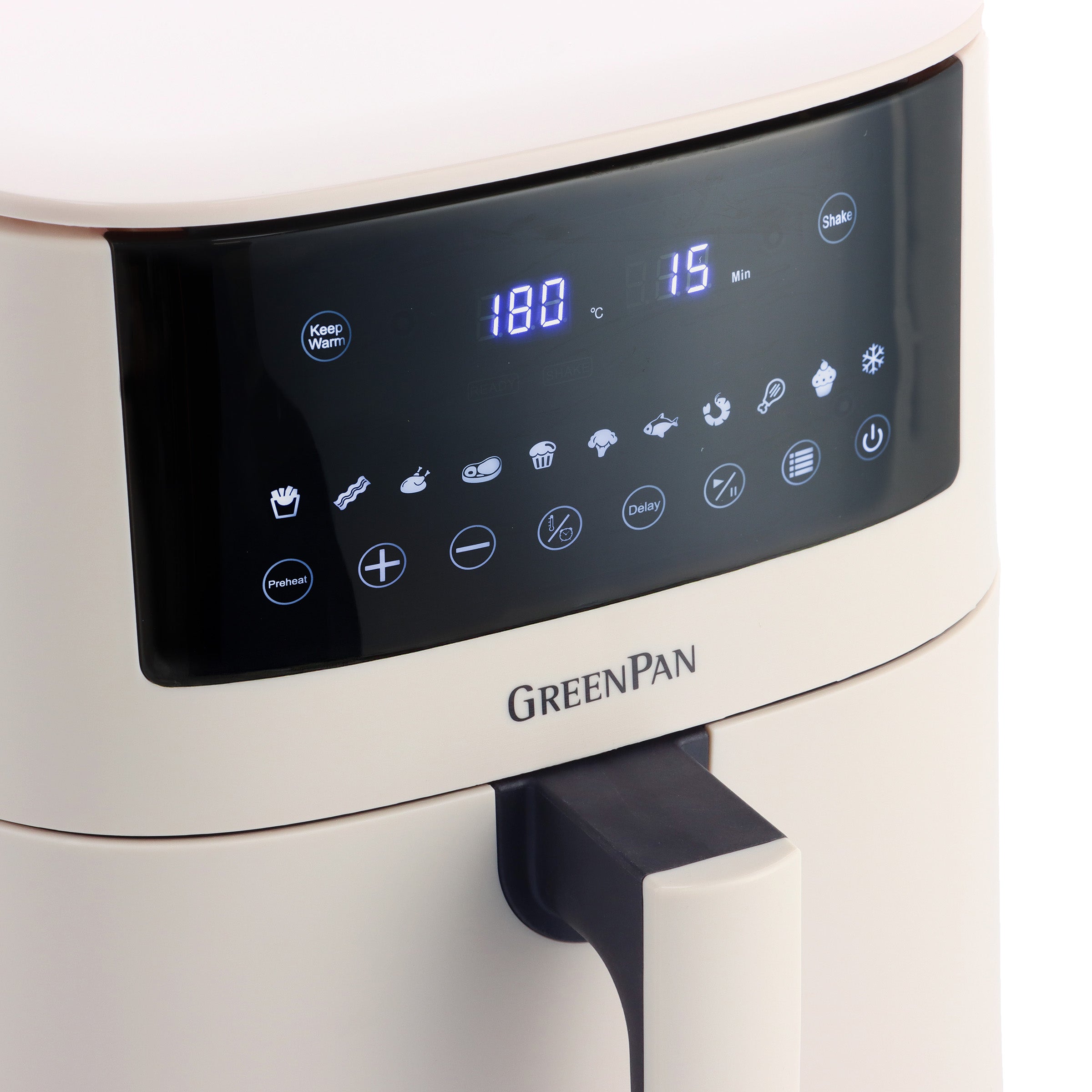 Airfryer GreenPan Bistro XXL - Cream - antiadhésif en céramique sans PFAS - panier de 7,2 L - 11 préréglages