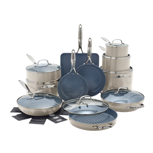 Valencia Pro Batterie de cuisine de 19 pièces Taupe