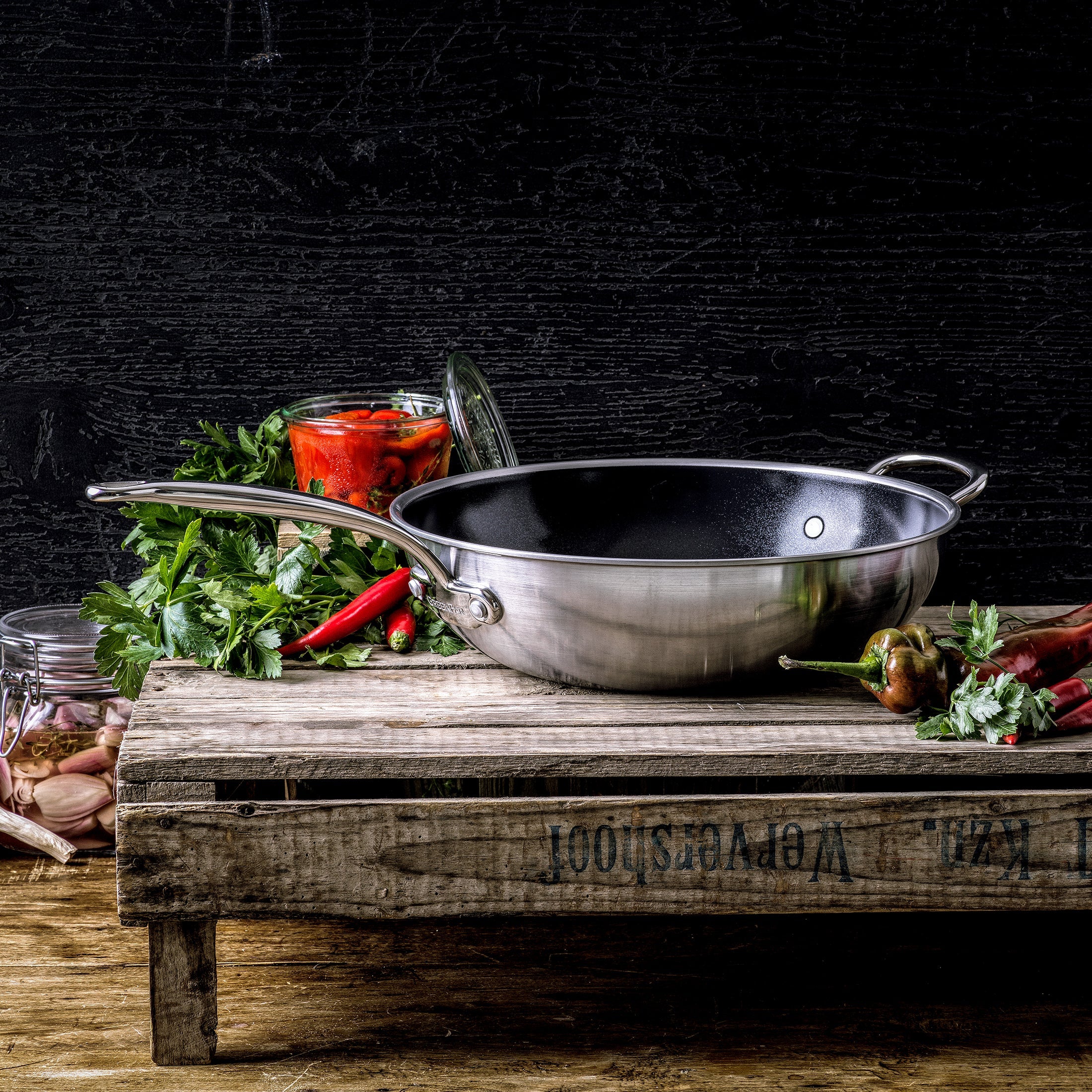 Premiere Wok 30cm zilver