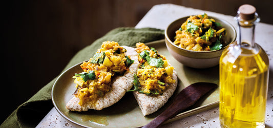 Crème de légumes marocaine avec pain pita complet