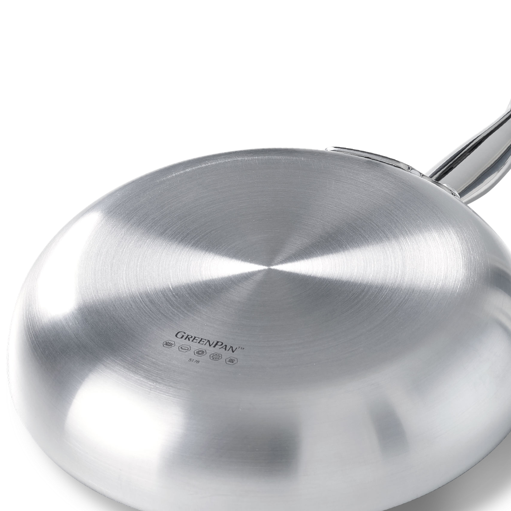 GreenPan Barcelona Evershine Braadpan 20cm zilver onderaanzicht