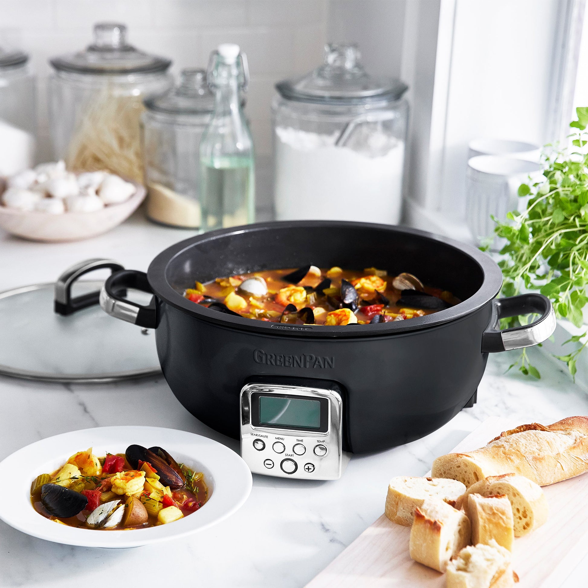 Omnicooker Black 5.6L zwart met bouillabaisse