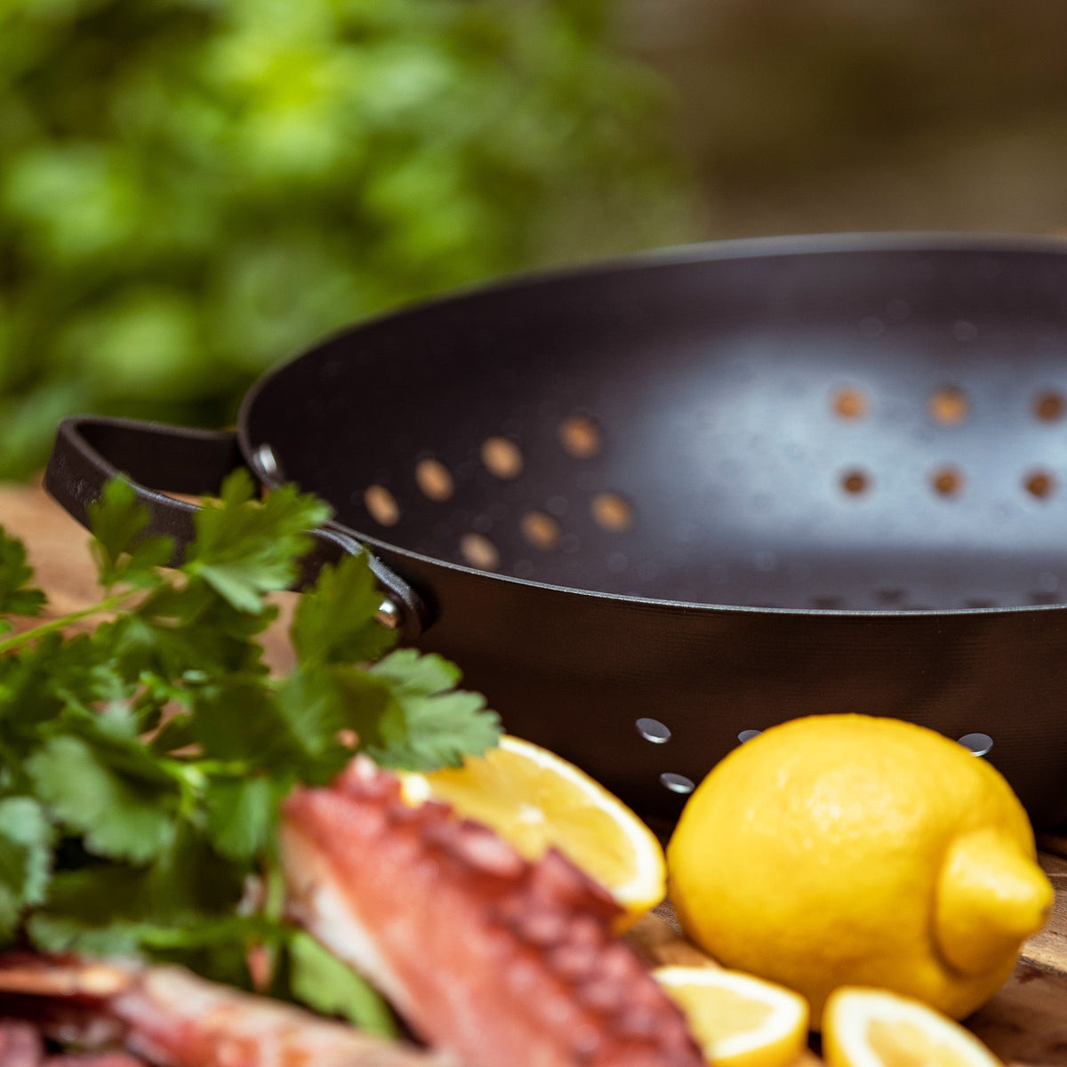 Wok In Acciaio Al Carbonio Homiu 30cm Con Supporto - Antiaderente, Adatto A Tutti I Piani Cottura - Foto 3