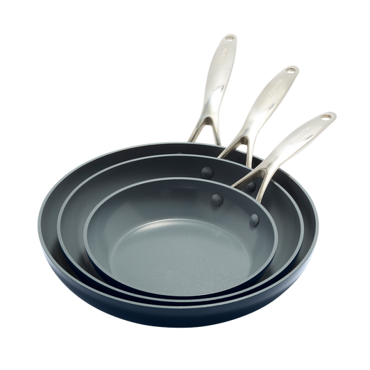 Valencia Pro Batterie de cuisine de 3 pièces Oxford Blue