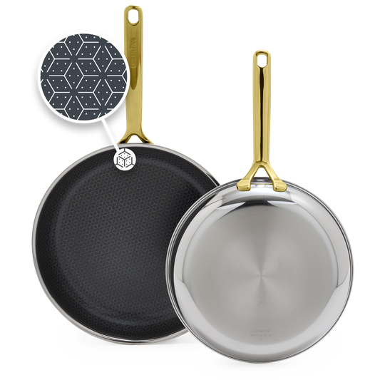 Spectra Hybrid 2-delige set de poêles à frire Gold