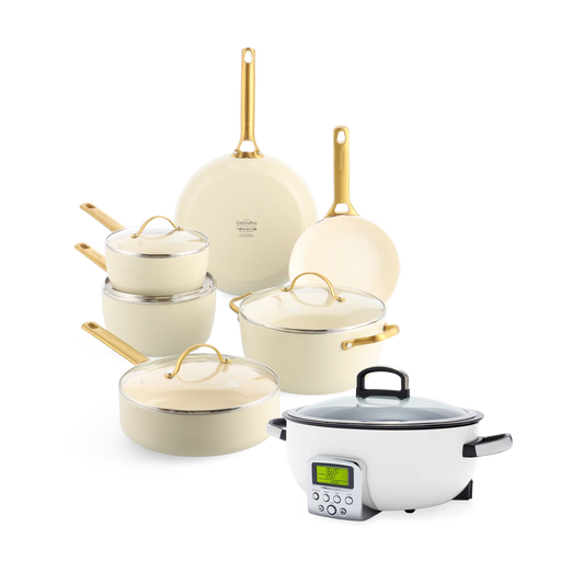Batterie de cuisine Cream, 11 pièces