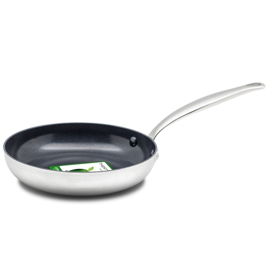 GreenPan Barcelona Evershine Braadpan 20cm zilver zijaanzicht
