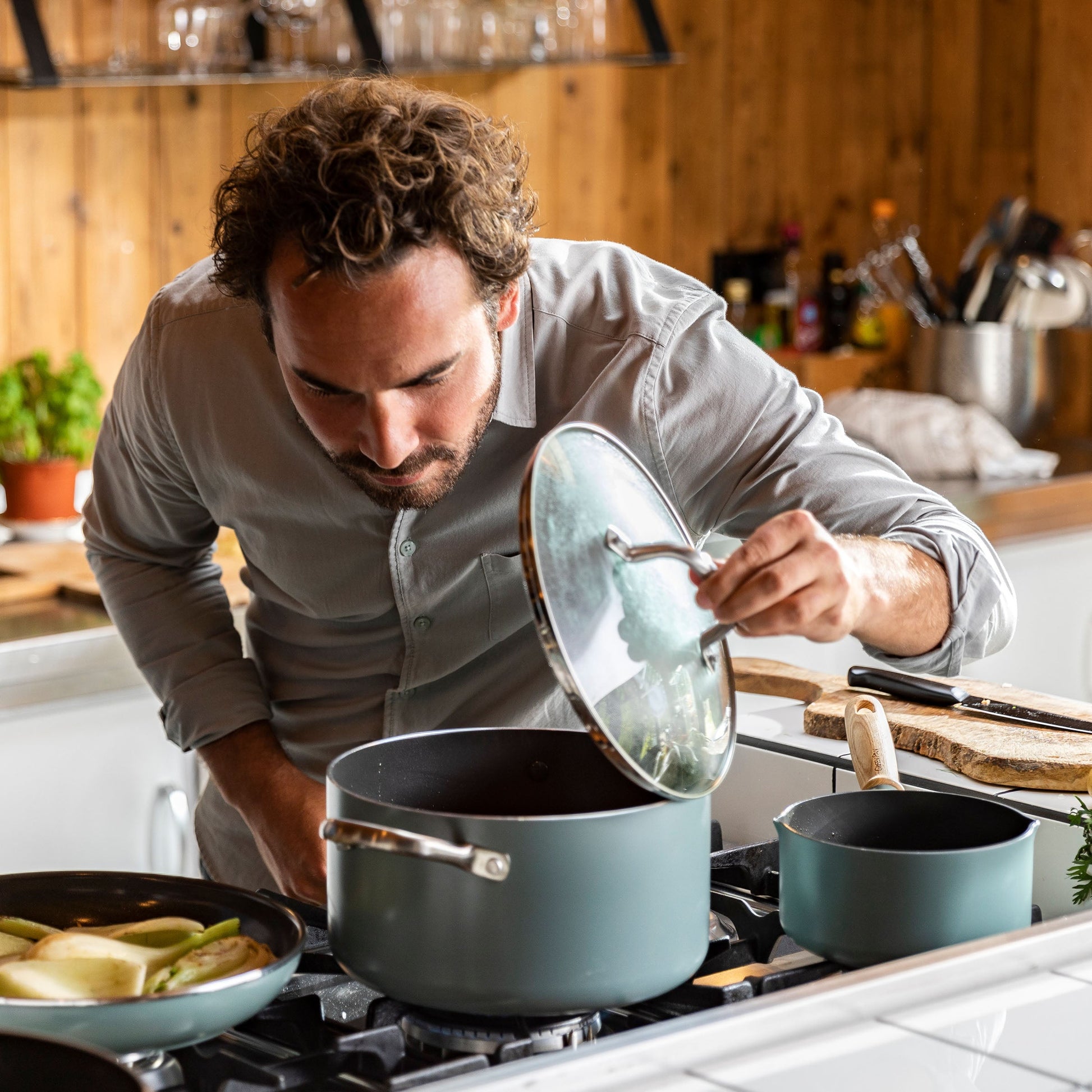 Greenpan Mayflower Kookpotten 9-delige Keramisch inductie pfas-vri vooraanzicht